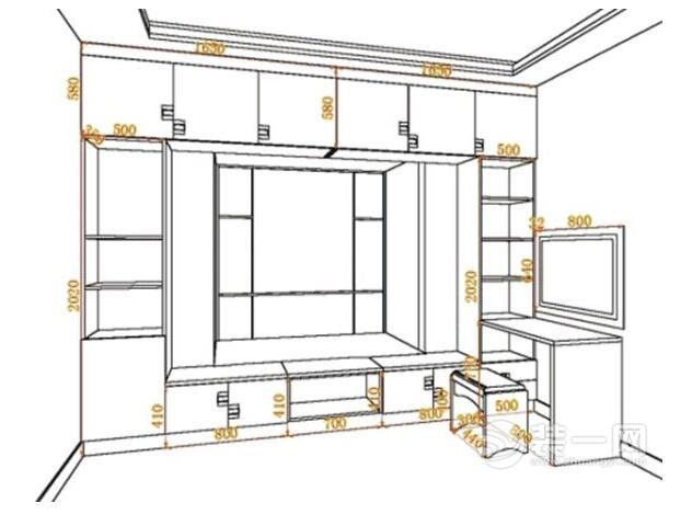 南京装修公司推荐:家居各居室嵌入式柜子尺寸设计参考